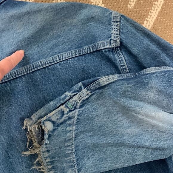 Vtg Rare Distressed & Faded Lightweight OshKosh B’Gosh Denim Workwear Jacket 44R - Picture 14 of 17